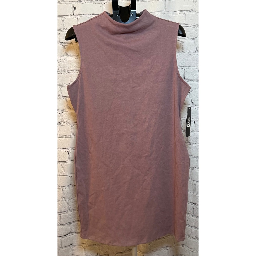 Madden NYC Womens Twilight Mauve Open Back Mock Neck Mini Dress XXL - Picture 2 of 5